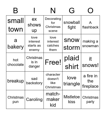 Christmas Movie Bingo Card