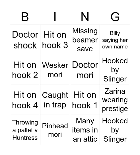 Billy's Chat Farms Clips Bingo Card