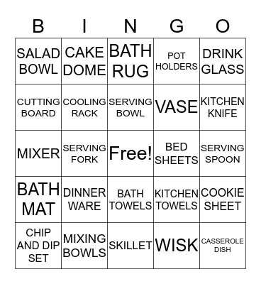 LAUREN'S WEDDING SHOWER Bingo Card