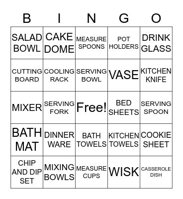 LAUREN'S WEDDING SHOWER Bingo Card