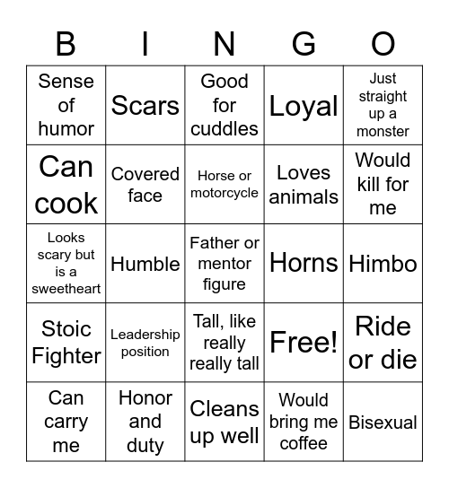 Yero Moo Babygirls Bingo Card
