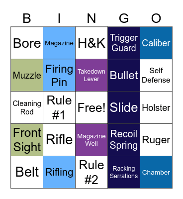 A Girl and A Gun Bingo Card