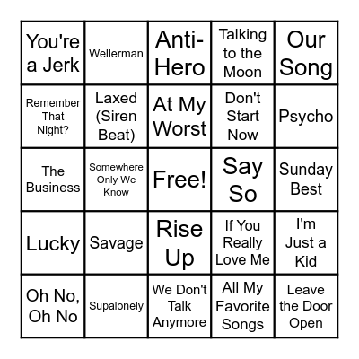 TikTok Trends Bingo Card