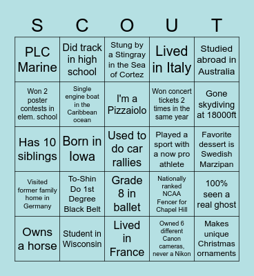 Each Person Has One Matching Square Bingo Card