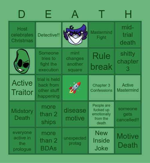 fandomronpa 6 bingo Card