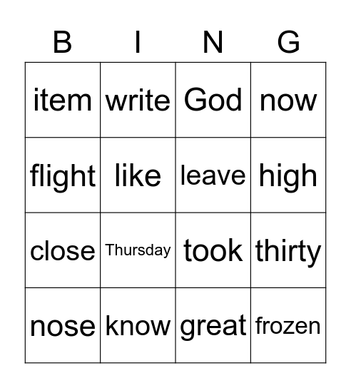 Uniflex Basic Dictation Bingo Game Bingo Card