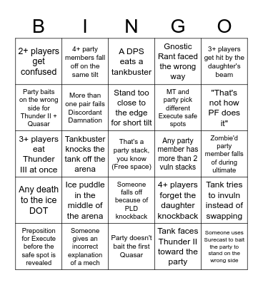 Sophia Unreal Bingo Card