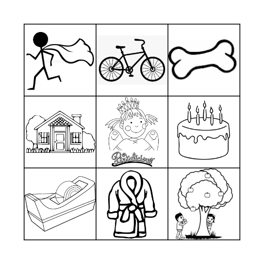 Bossy e words Bingo Card