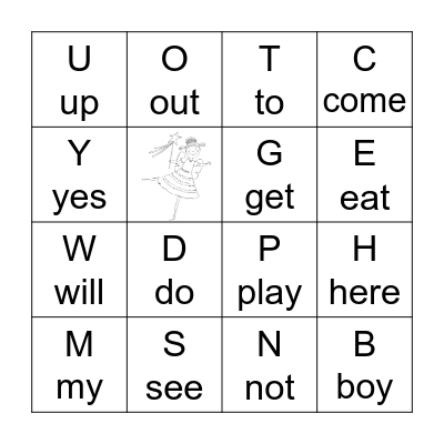 Pinkalicious K Sight Words Bingo Card