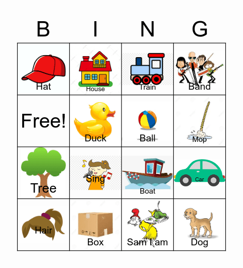 Rhyming Bingo Card