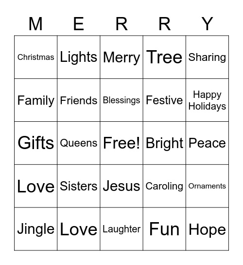 Merry Mingle Bingo Card