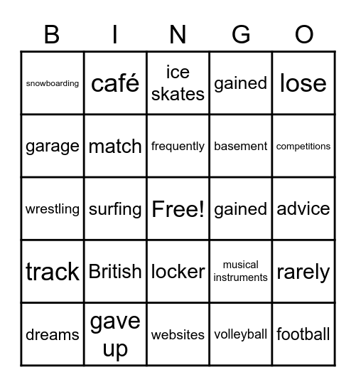 M1 Bingo Card