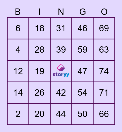 STORYY Bingo Card