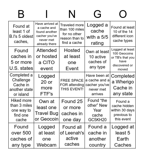 Geo-Bingo Card