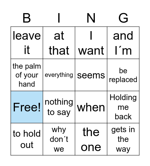 AS IT WAS -- HARRY STYLES Bingo Card