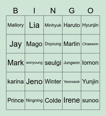 Punya Ddo Bingo Card