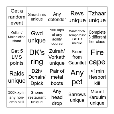 366 Lounge Olympic Games Bingo Card