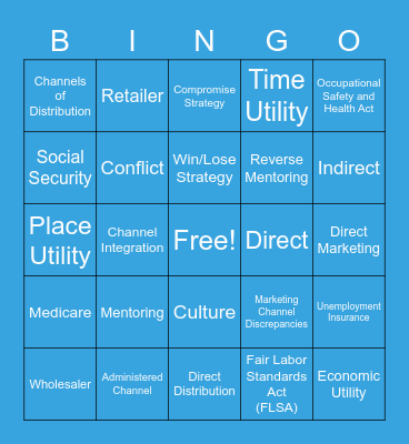 BM Chapter 13, 21, 23 Review Bingo Card