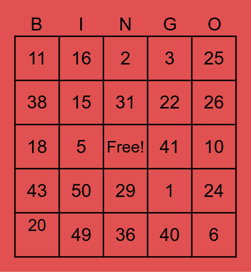 Tukareiden Joulu Bingo Card