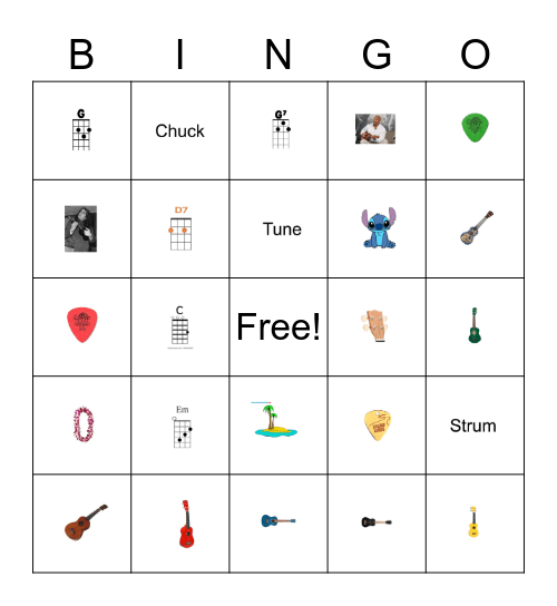 Ukulele Bingo Card