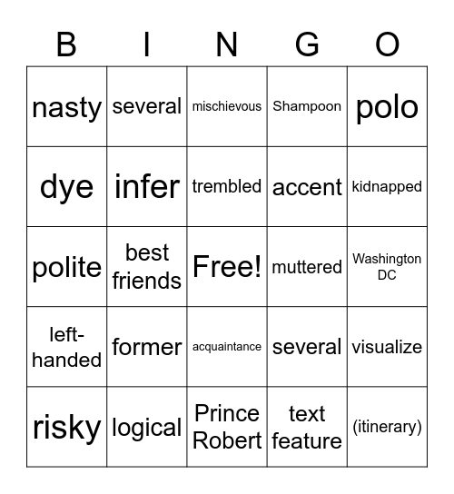 Marvin Redpost BINGO Card