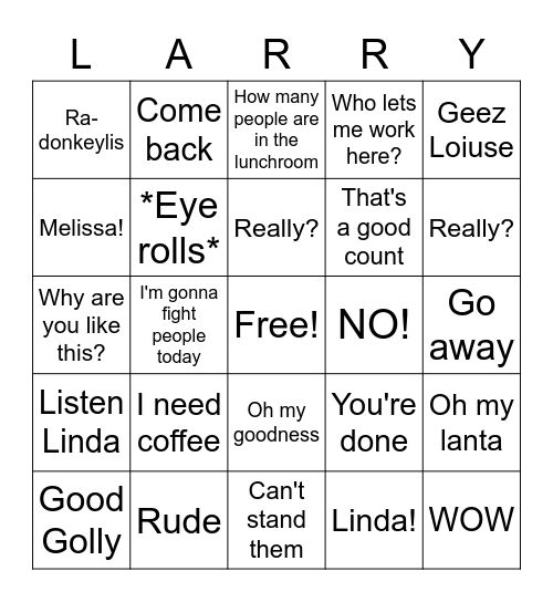Merry Larry! Bingo Card