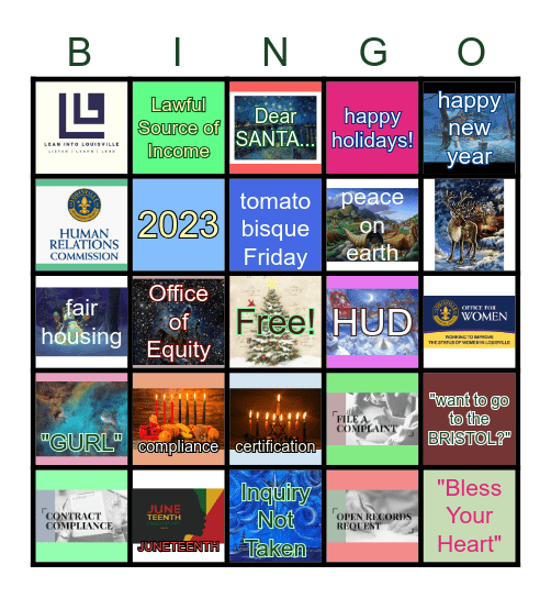 *HRC CHRISTMAS BINGO* Bingo Card