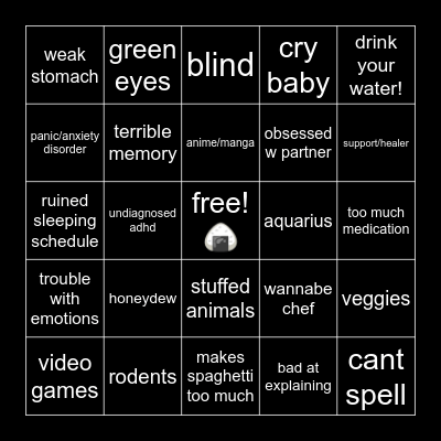 mizu bingo! Bingo Card