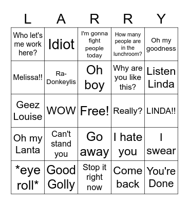 Merry Larry Bingo Card