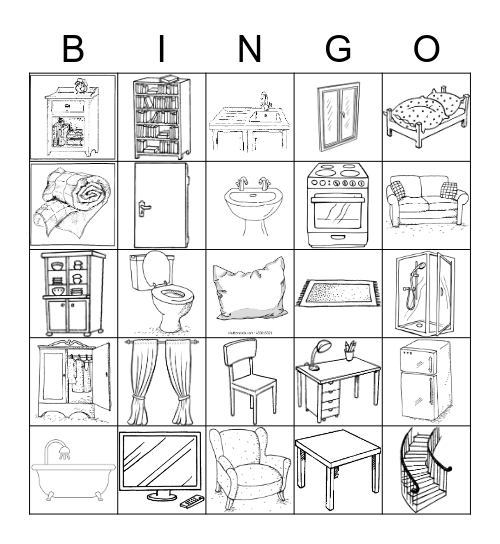 Furniture Bingo Card