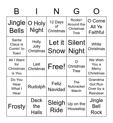 Holiday Bingo Card
