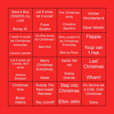 Kerst muziek Bingo St. Antonius 20 dec. 2022 Bingo Card