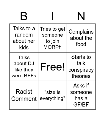 Things Rachel Says Bingo Card