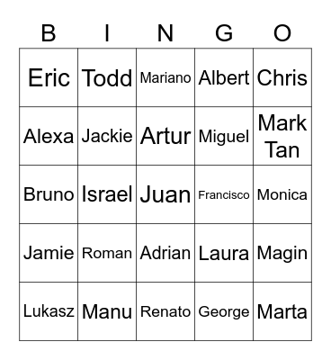 Getting to Know Little Zoo Bingo Card
