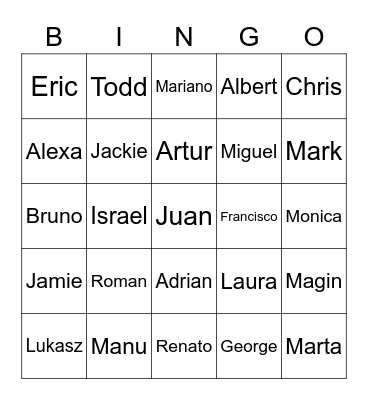 Getting to Know Little Zoo Bingo Card