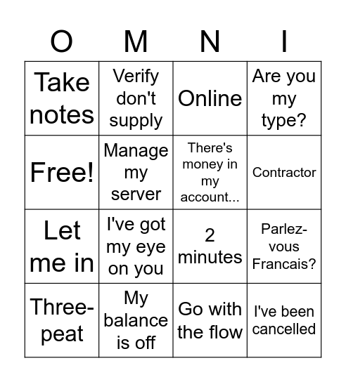 SBSEG Desktop Bingo Card