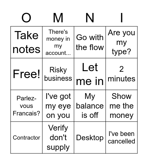 SBSEG Online Bingo Card