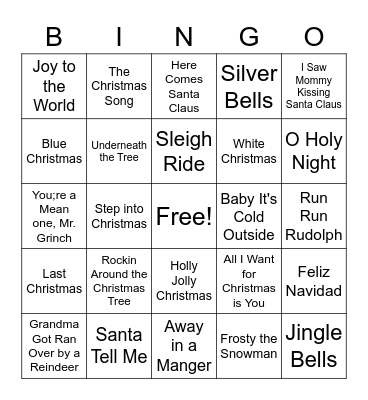 Christmas Bingo Card
