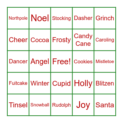 Christmas Bingo Card