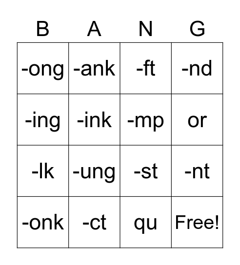 SOUND RECOGNITION Bingo Card