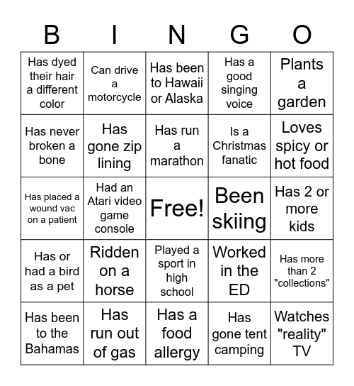 Tutor Team 2 Bingo Card