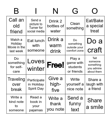 WC December BINGO Card