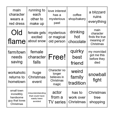 Christmas Movie Bingo Card