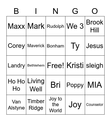 Christmas 2022 Bingo Card