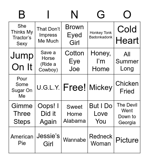 Throwback Music Bingo! Bingo Card