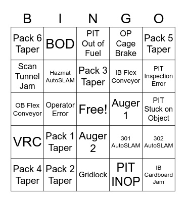 Peak 2022 Bingo Card