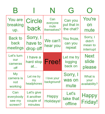 Relocation Bingo Card