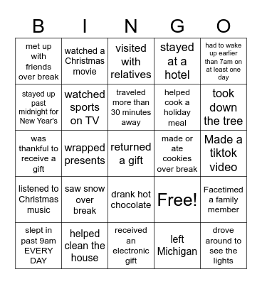 Find Someone Who... Bingo Card