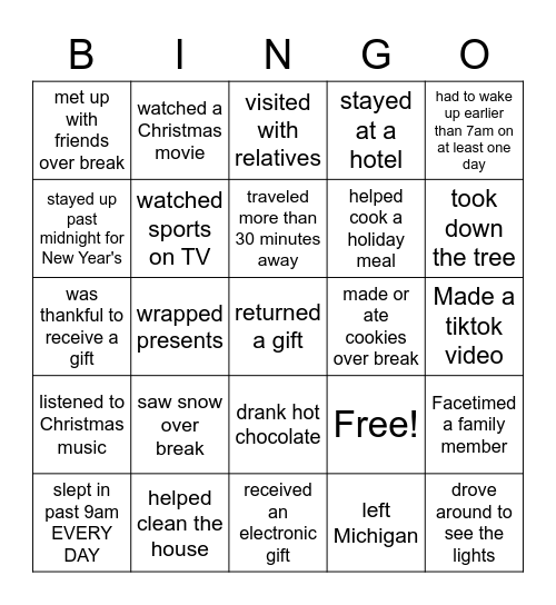 Find Someone Who... Bingo Card