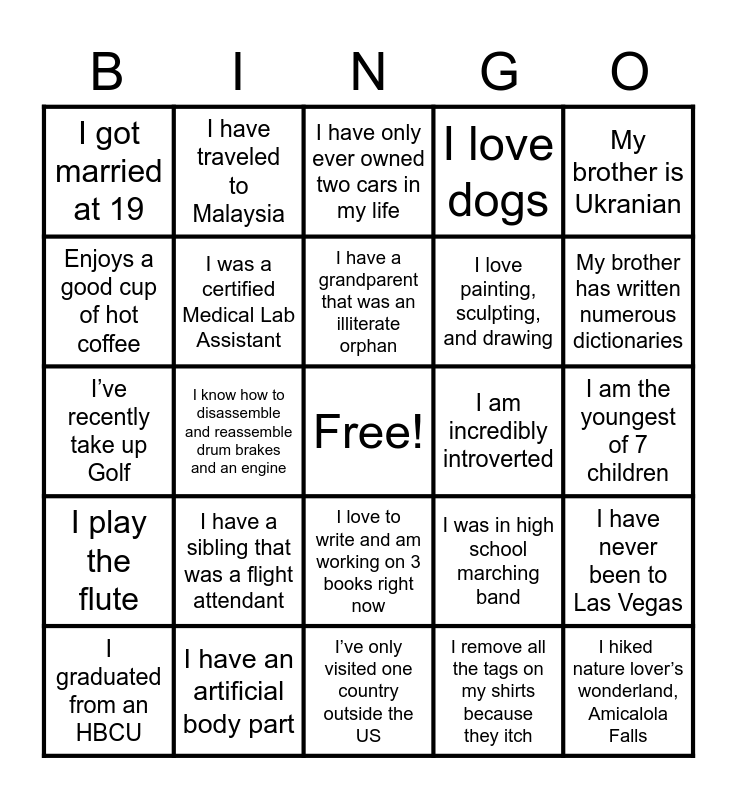 CS Bingo Card